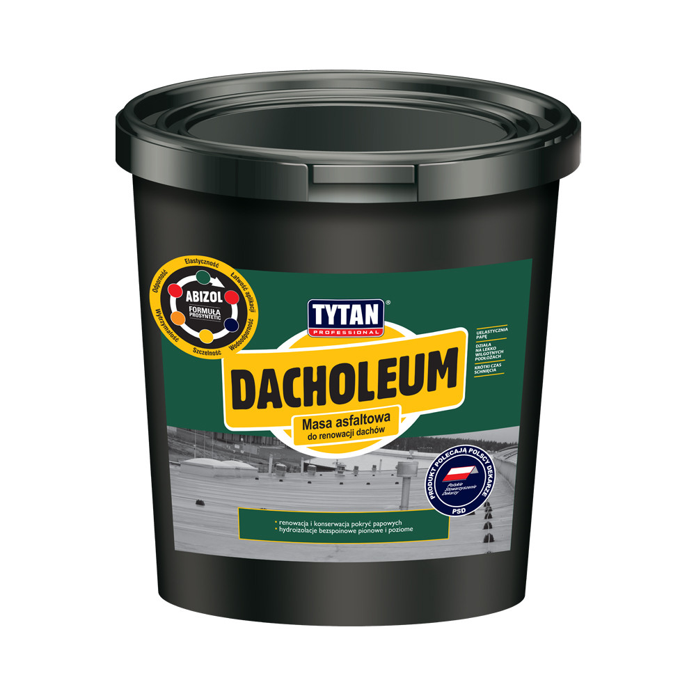 Tytan Dacholeum 5kg masa bitumiczna do renowacji dachów i hydroizolacji.