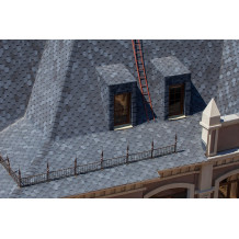 Zdjęcie jak wygląda gont hexagonalny Technonicol Rock Szary na dachu budynku 5