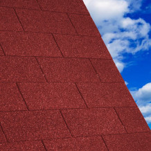 Zdjęcie jak wygląda gont Rock Trio Czerwony na dachu budynku 1