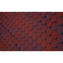 Zdjęcie jak wygląda gont Tango Super Czerwony na dachu budynku 1