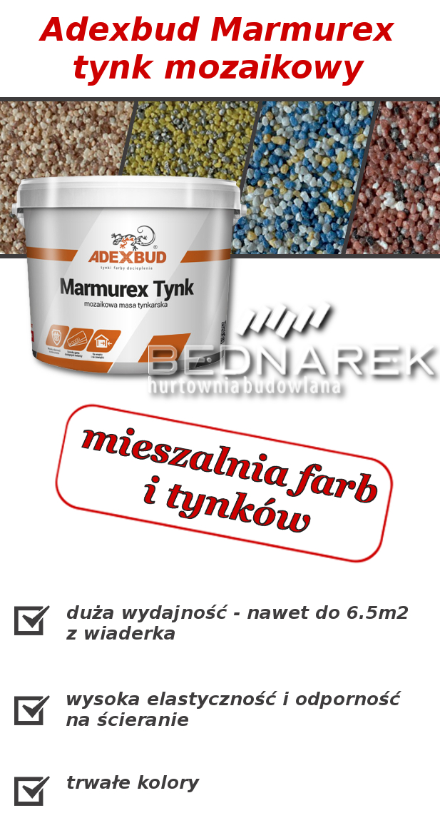 Adexbud Marmurex - tynk mozaikowy - mieszalnia farb i tynków