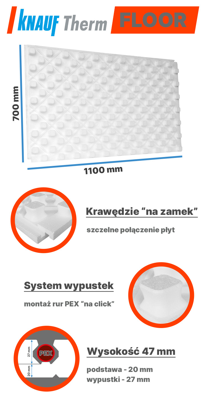 Dlaczego warto kupić twardy styropian podłogowy z wypustkami Knauf Floor Heating 20 mm ?